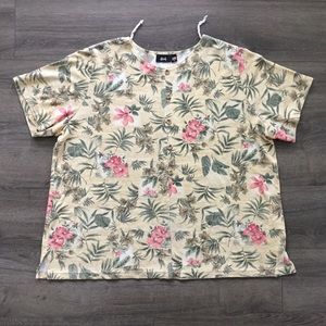 Tapestry Short Sleeve Floral Yellow Top Size 4X